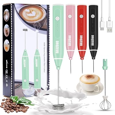 DRQZEUU Milk Frother Rechargeable Handheld,Electric Panama | Ubuy